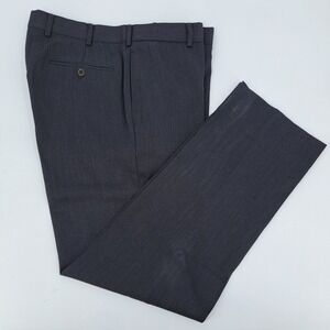 Brooks Brothers Madison Dress Pants Mens 37x32 Wool Charcoal Gray Flat Front